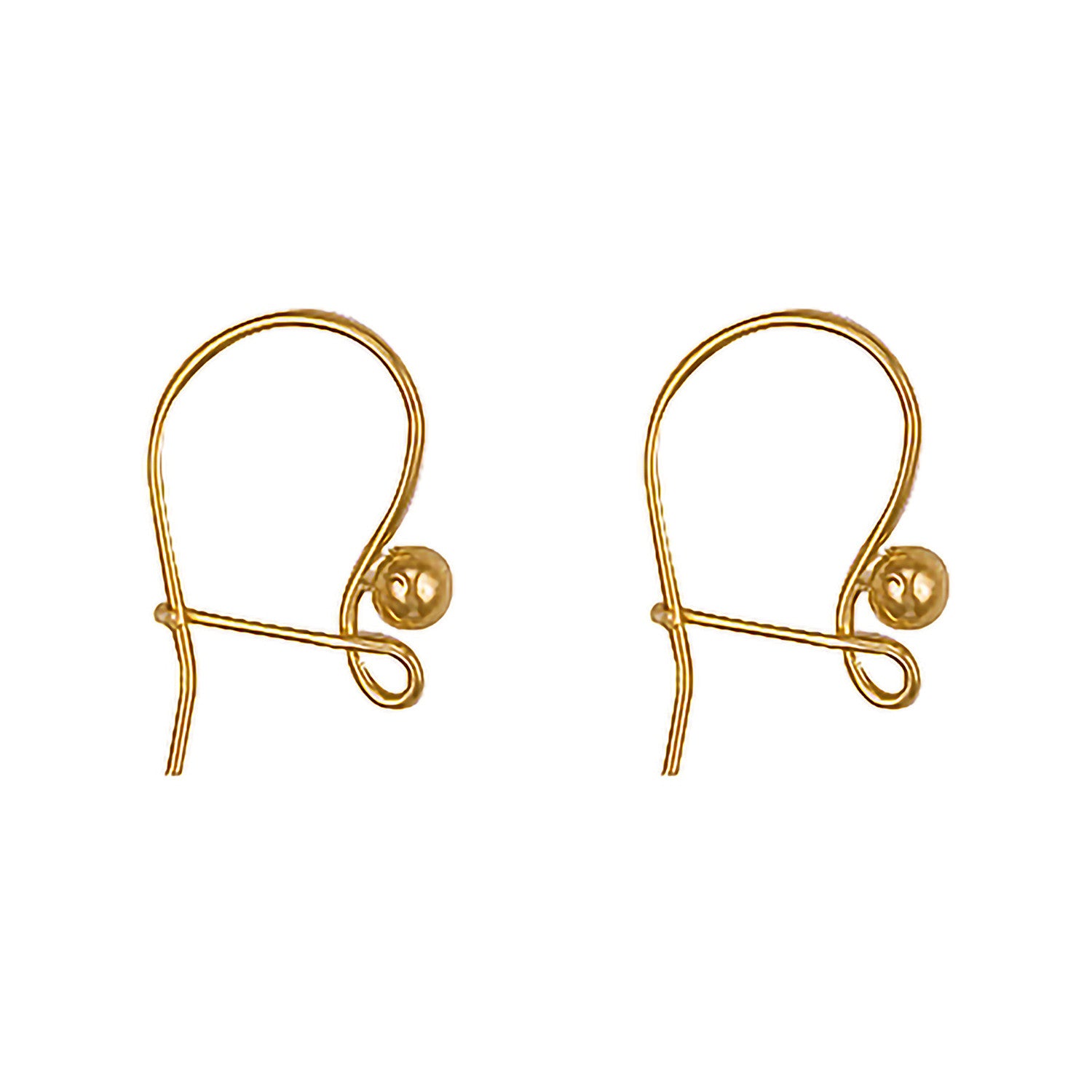 Yellow Gold Earring Wires (Pack of 2 pairs)