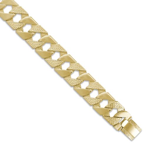 9ct Gold Heavy Cast Lizard & Polished Curb Chain