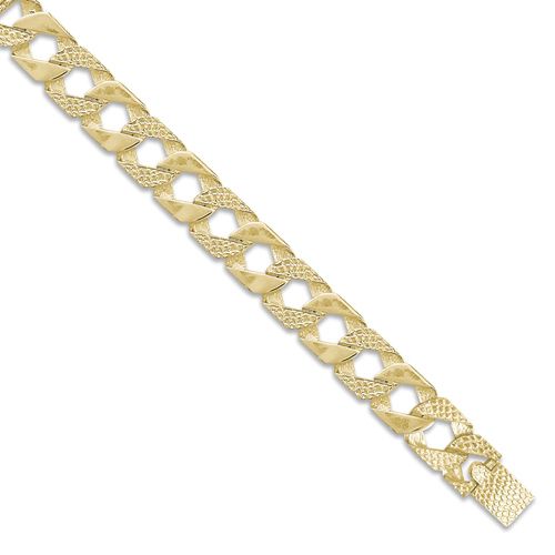 9ct Gold Heavy Cast Lizard & Polished Curb Chain