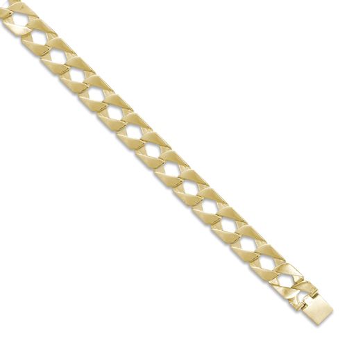 9ct Heavy Plain Polished Cast Curb Bracelet