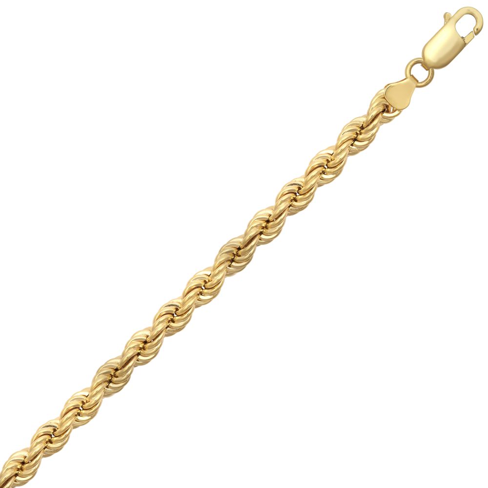 JBB325B-7.5 | 9ct Yellow Gold 2mm Gauge Hollow Diamond Cut Rope