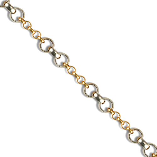 9ct Yellow & White Gold Hollow Belcher Bracelet