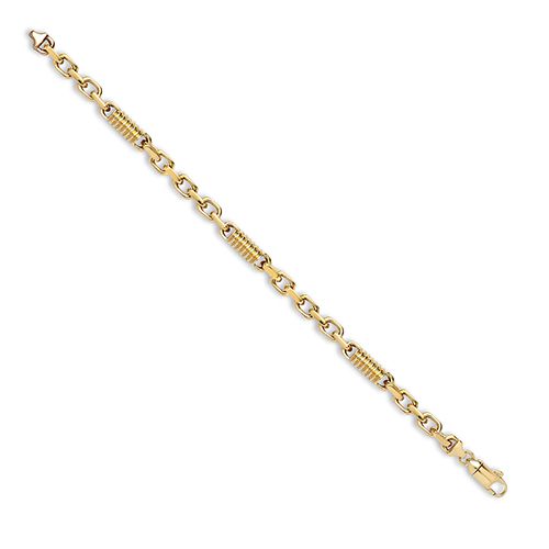 9ct Yellow Solid Cable and Spindle Necklace| Bracelet