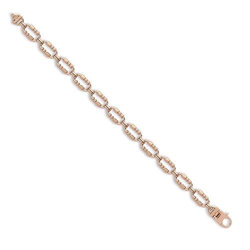 9ct Rose Solid Rectangular Link Chain Chain