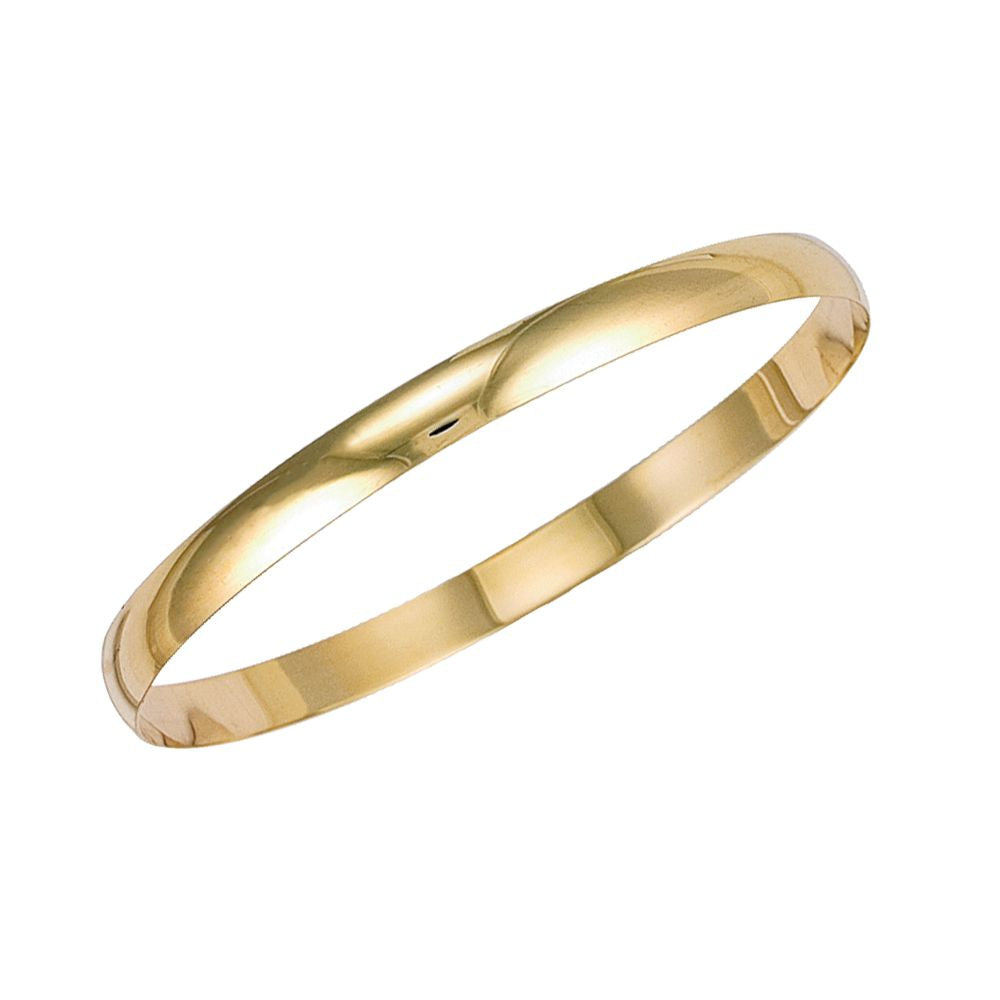 9ct Yellow Gold 6mm D-Profile Slave Bangle