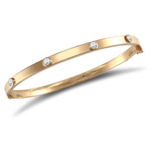9ct Gold Cubic Zirconia Set Bangle