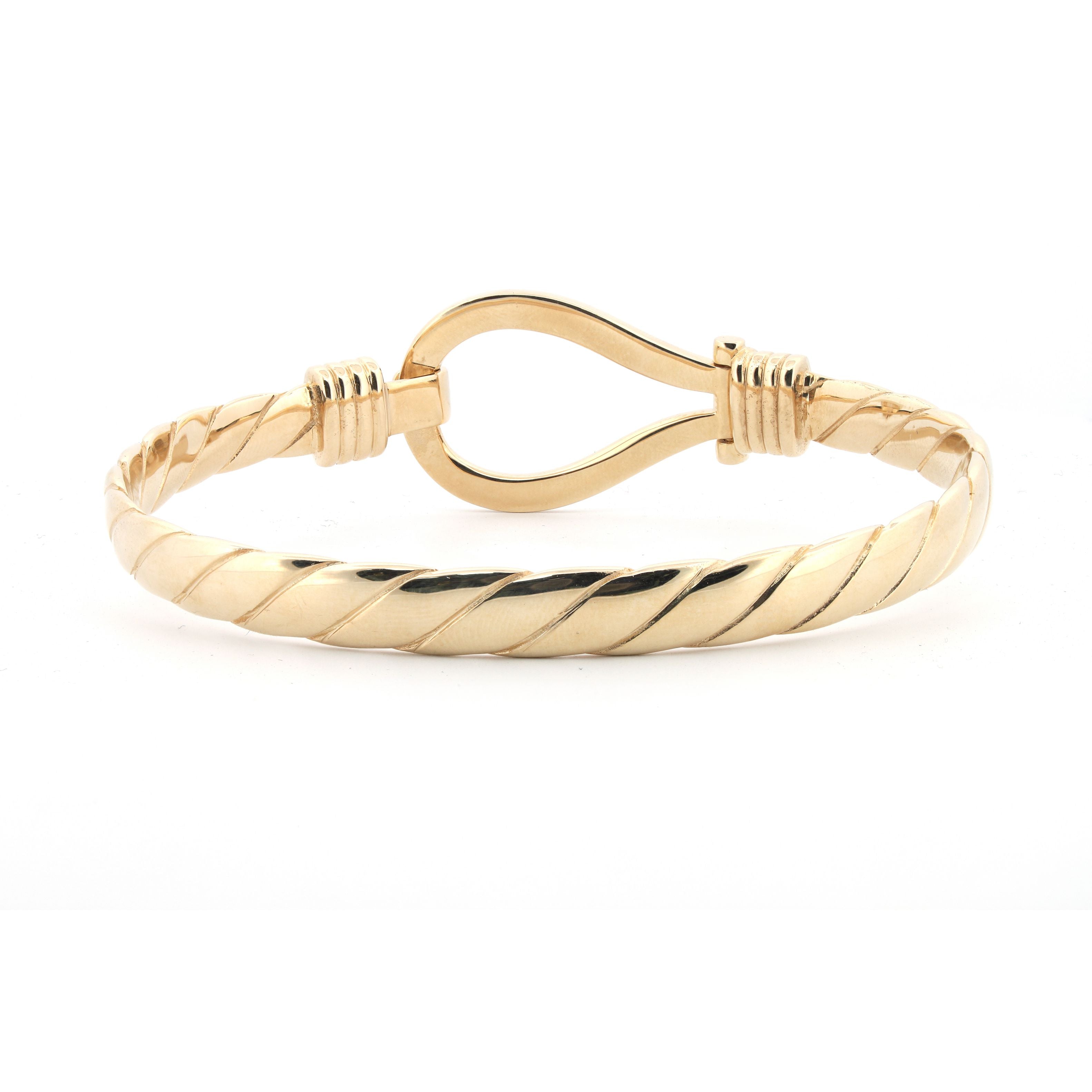 9ct Yellow gents hook bangle