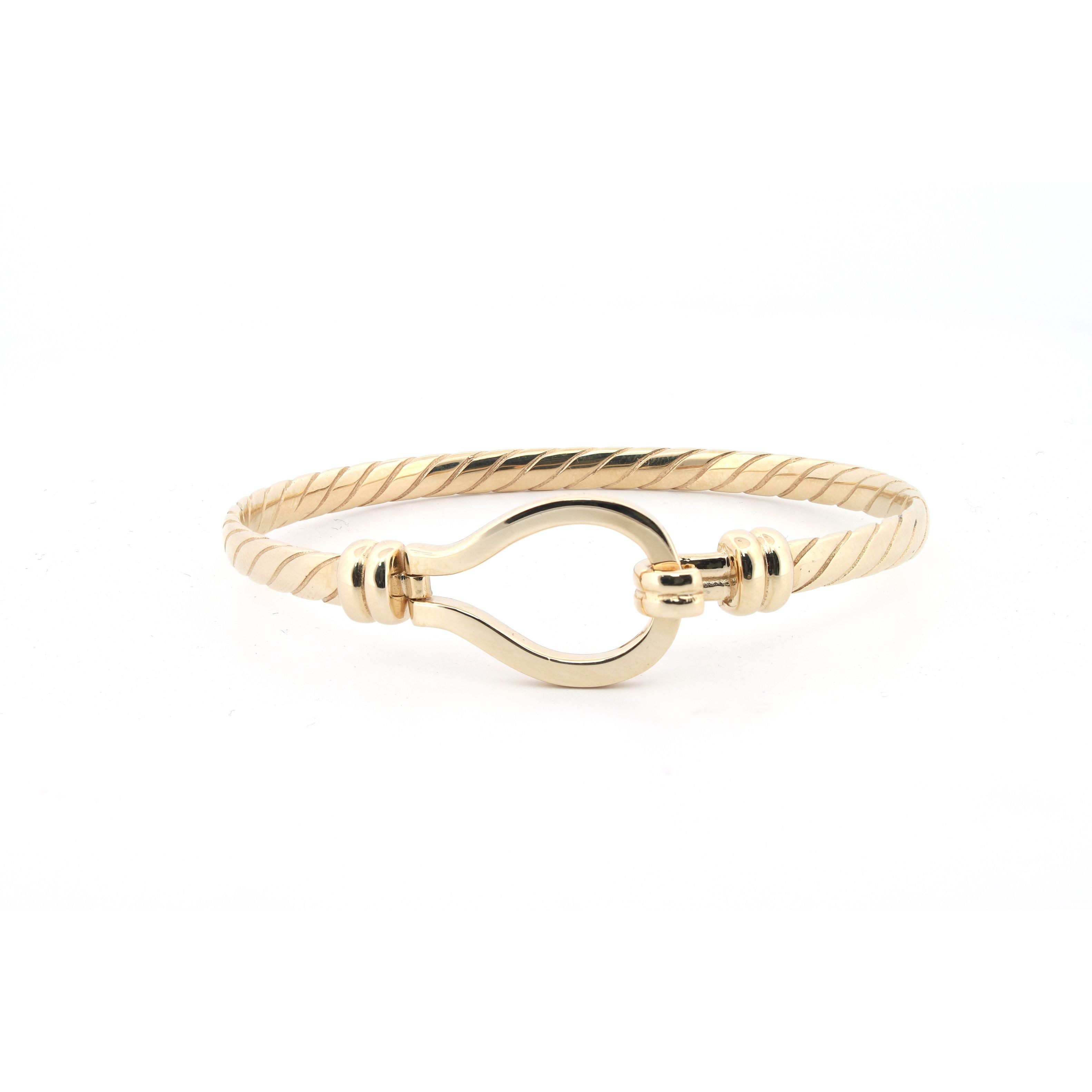 9ct Yellow Ladies hook bangle