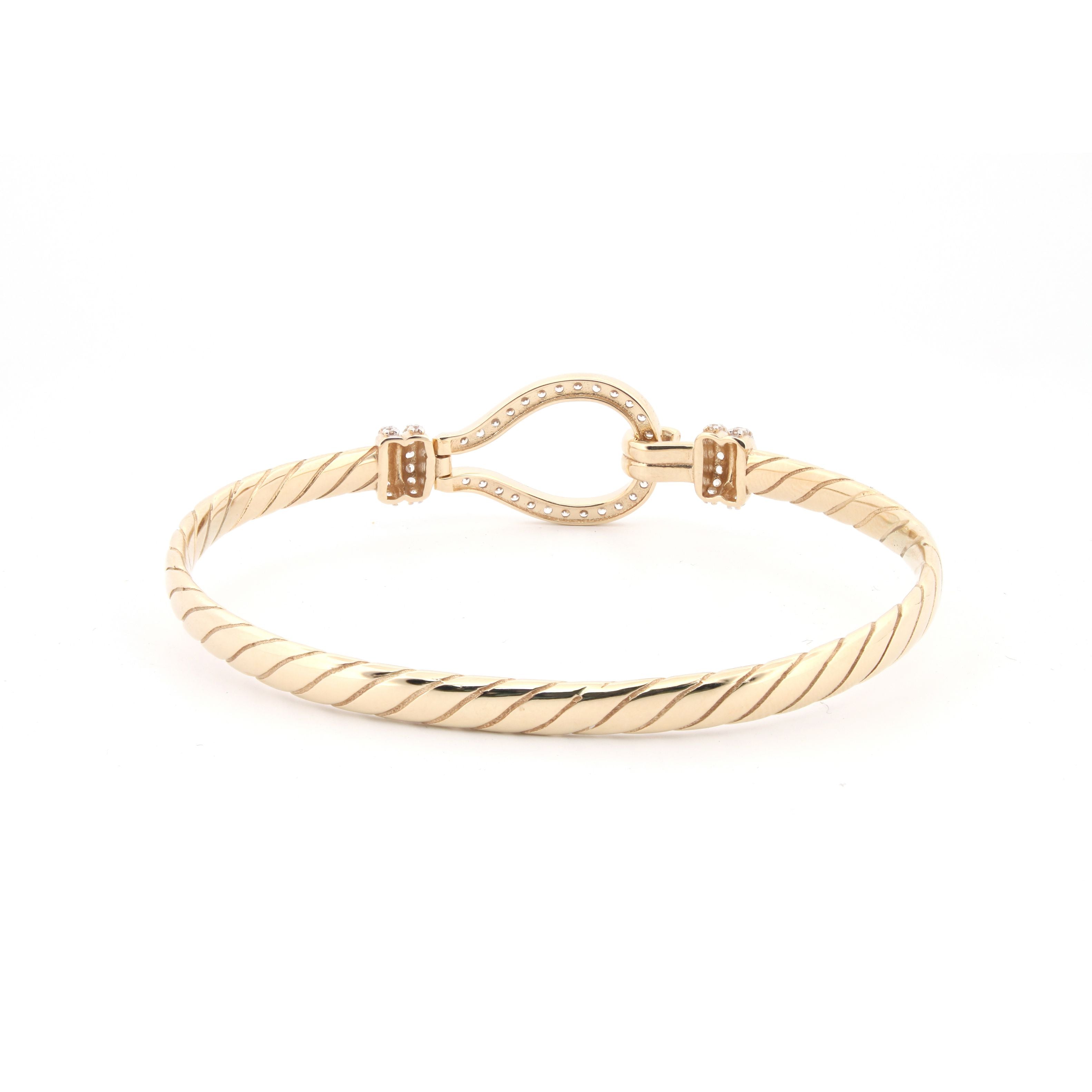 9ct Yellow Ladies hook bangle