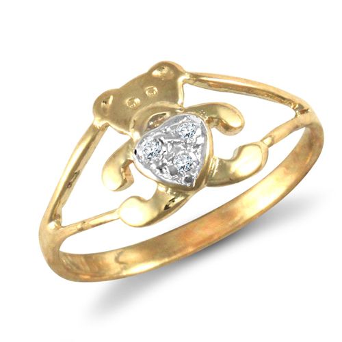 9ct Yellow Gold Cubic Zirconia Children's Ring