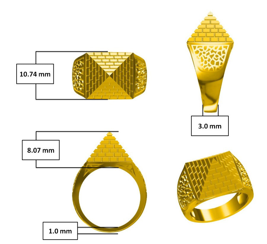 9ct Yellow Gold Child's Pyramid Ring