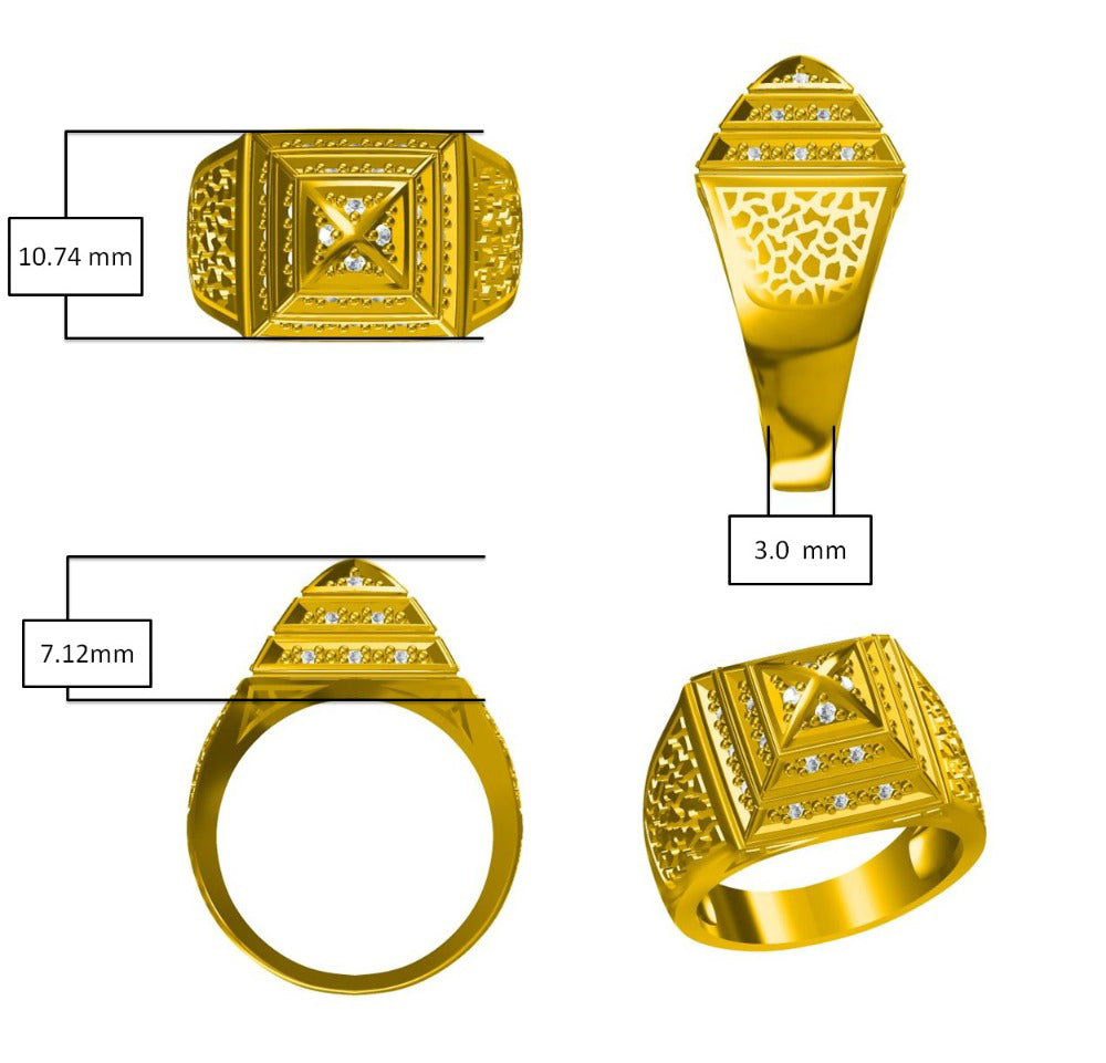 9ct Yellow Gold Child's Cubic Zirconia Set Pyramid Ring