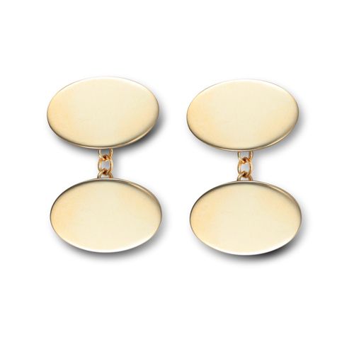 9ct Yellow Gold Cufflinks Oval