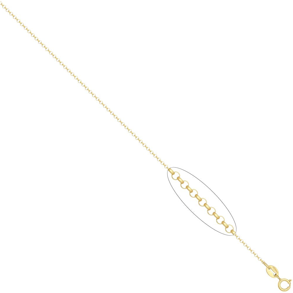 9ct Yellow Gold Round Belcher 1.7mm Gauge Pendant Chain