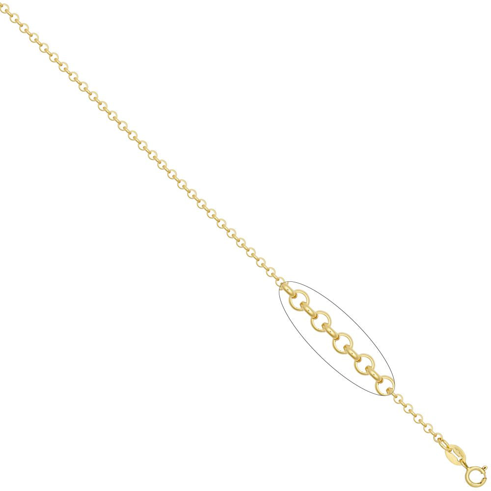 9ct Yellow Gold Round Belcher 2.25mm Gauge Pendant Chain