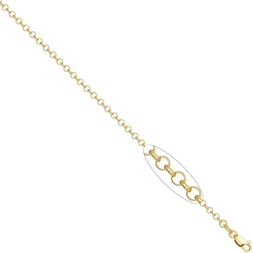 9ct Yellow Gold Round Belcher 2.6mm Gauge Pendant Chain