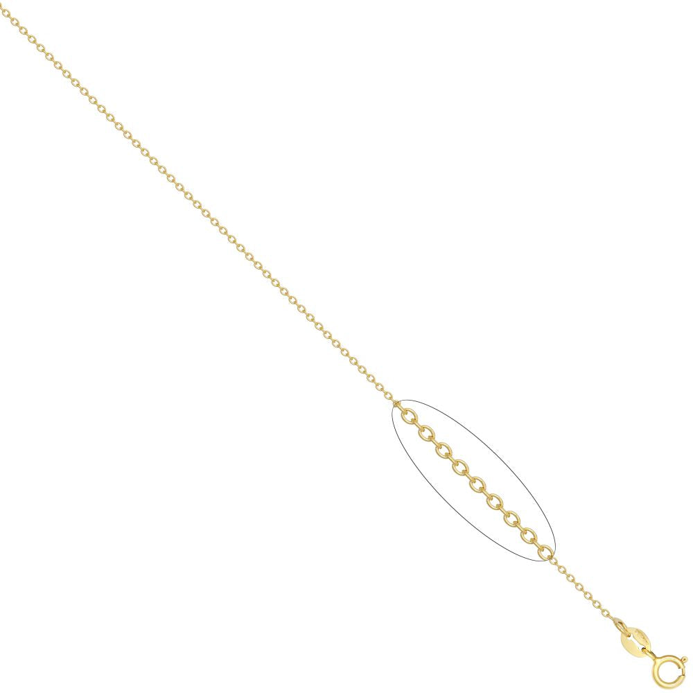 9ct Yellow Gold Rolo Chain Gauge Pendant Chain