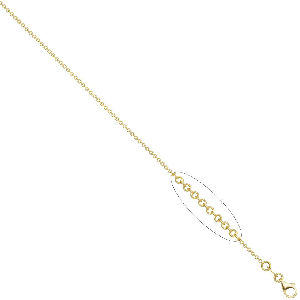 9ct Yellow Gold Rolo Chain 1.5mm Gauge Pendant Chain
