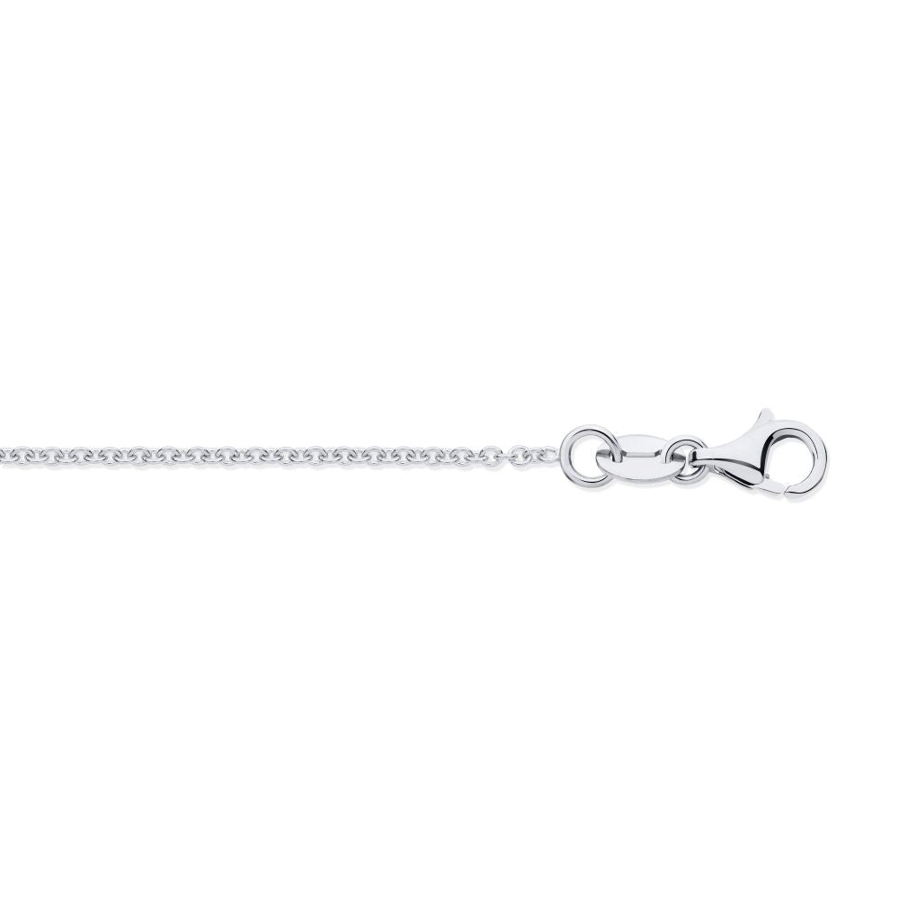 9ct White Gold Rolo 1.3mm Chain 16-18 Inch Extender
