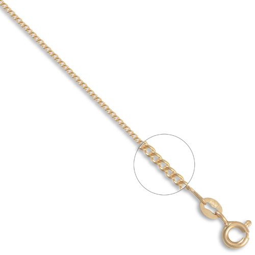 9ct Yellow Gold Diamond Cut Curb Gauge Pendant Chain