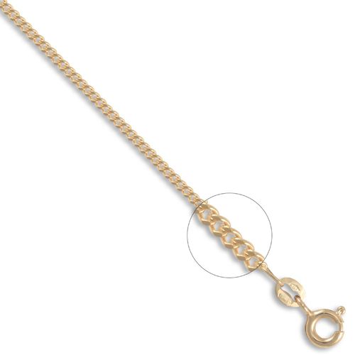9ct Yellow Gold Diamond Cut Curb 1.7mm Gauge Pendant Chain