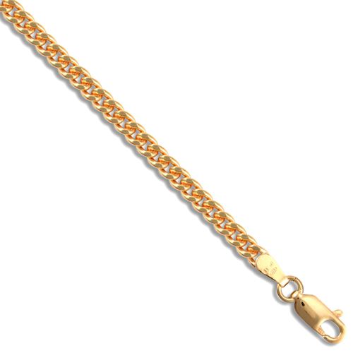 9ct Yellow Gold Diamond Cut Curb 3.6mm Gauge Pendant Chain