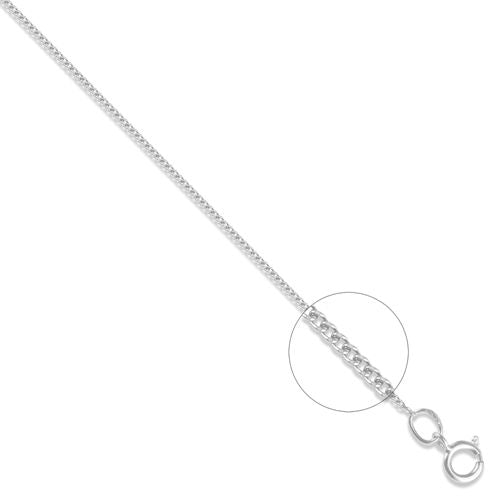 9ct White Gold 025 Gauge Diamond Cut Curb