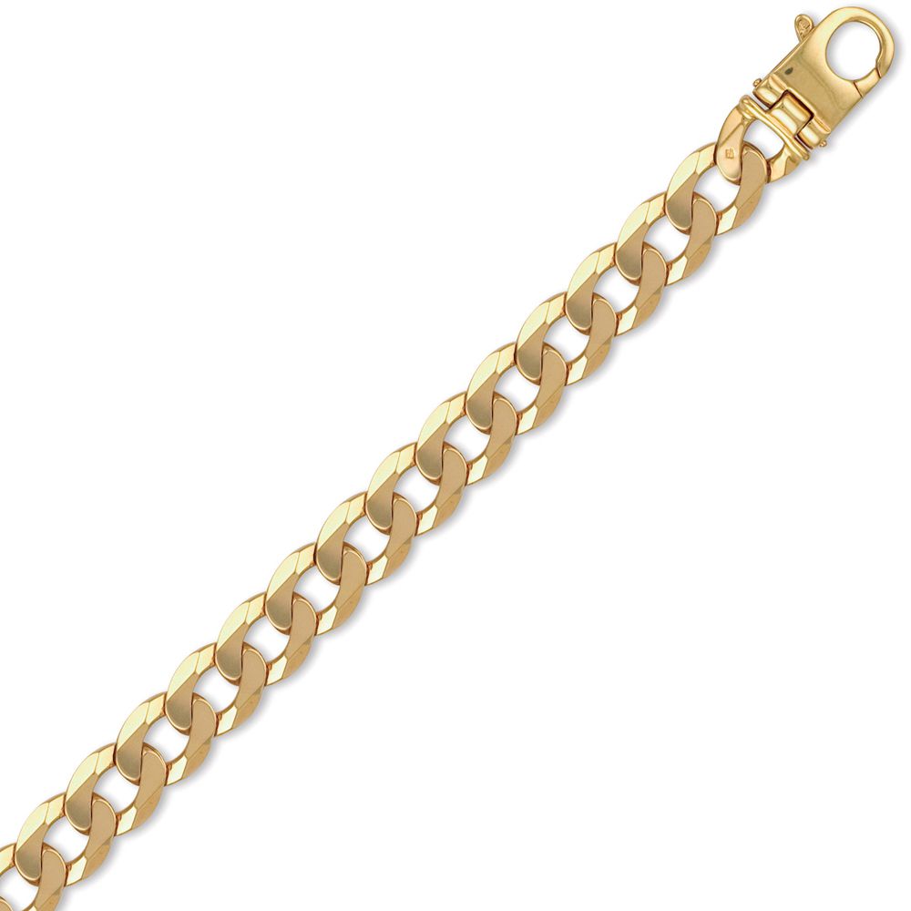 9ct Yellow Gold Traditional Heavy Weight Curb Link 14mm Gauge Bracelet