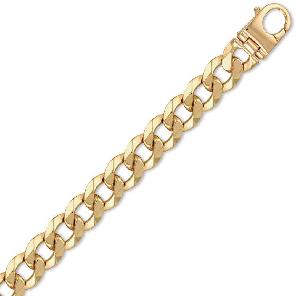 9ct Yellow Gold Traditional Heavy Weight Curb Link 17.5mm Gauge Chain