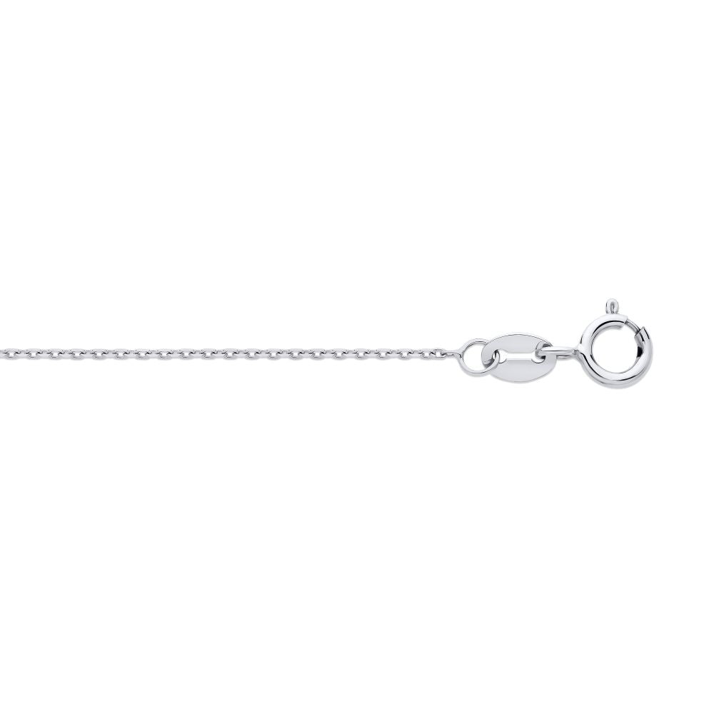 9ct White Gold Diamond Cut Trace 1.0mm Chain