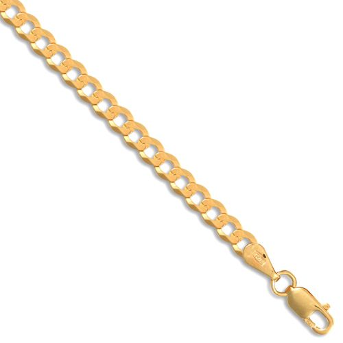 9ct Yellow Gold Flat Curb Gauge Bracelet