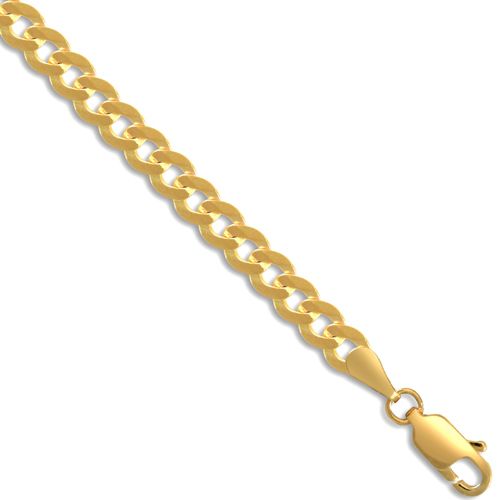9ct Yellow Gold Flat Curb 4.4mm Gauge Chain