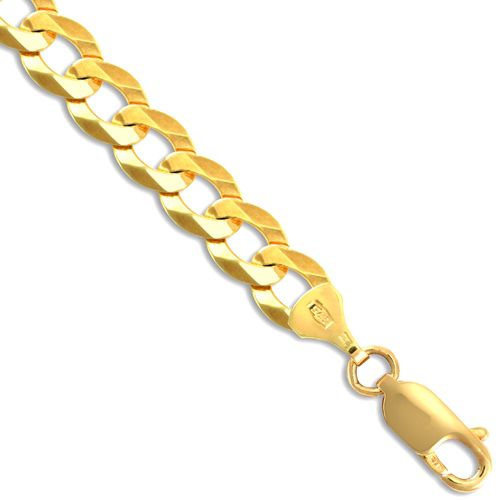 9ct Yellow Gold Flat Curb 7mm Gauge Chain