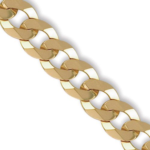 9ct Yellow Gold Flat Curb 9.2mm Gauge Chain