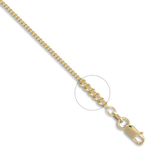 18ct Yellow Gold Curb 1.5mm Gauge Pendant Chain
