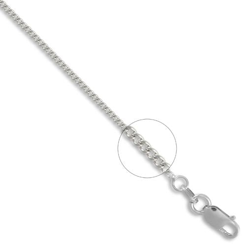 18ct White Gold Curb 1.5mm Gauge Pendant Chain