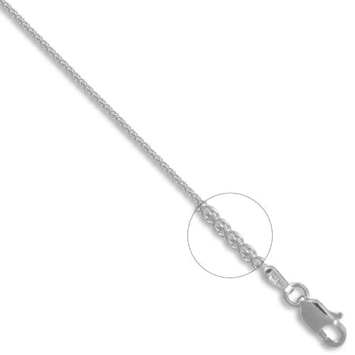18ct White Gold Spiga 1mm Gauge Pendant Chain