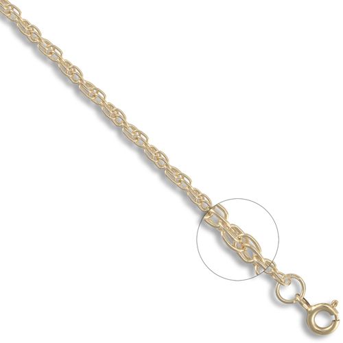 9ct Yellow Gold Prince of Wales 2.6mm Gauge Pendant Chain