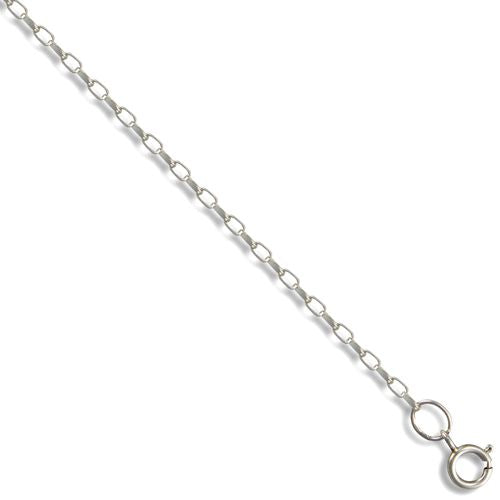 9ct White Gold Diamond Cut Belcher 1.4mm Gauge Pendant Chain