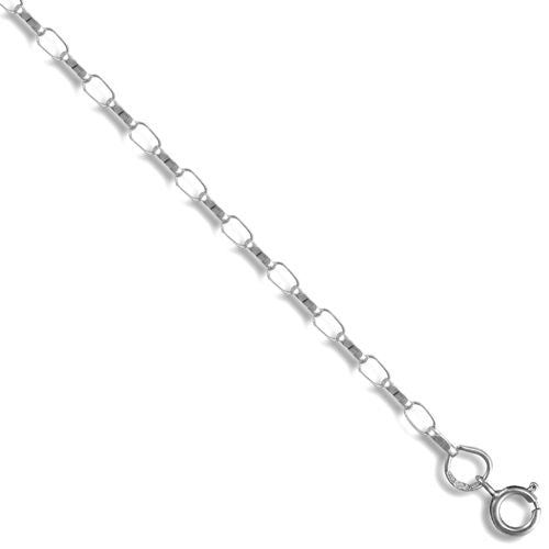 9ct White Gold Diamond Cut Belcher 2.3mm Gauge Pendant Chain