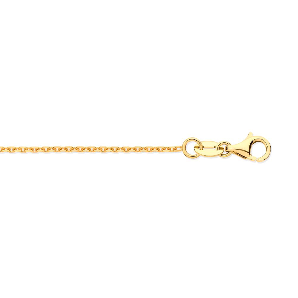 18ct Gold Diamond Cut Cable 1.2mm Chain 16-18 Inch Extender
