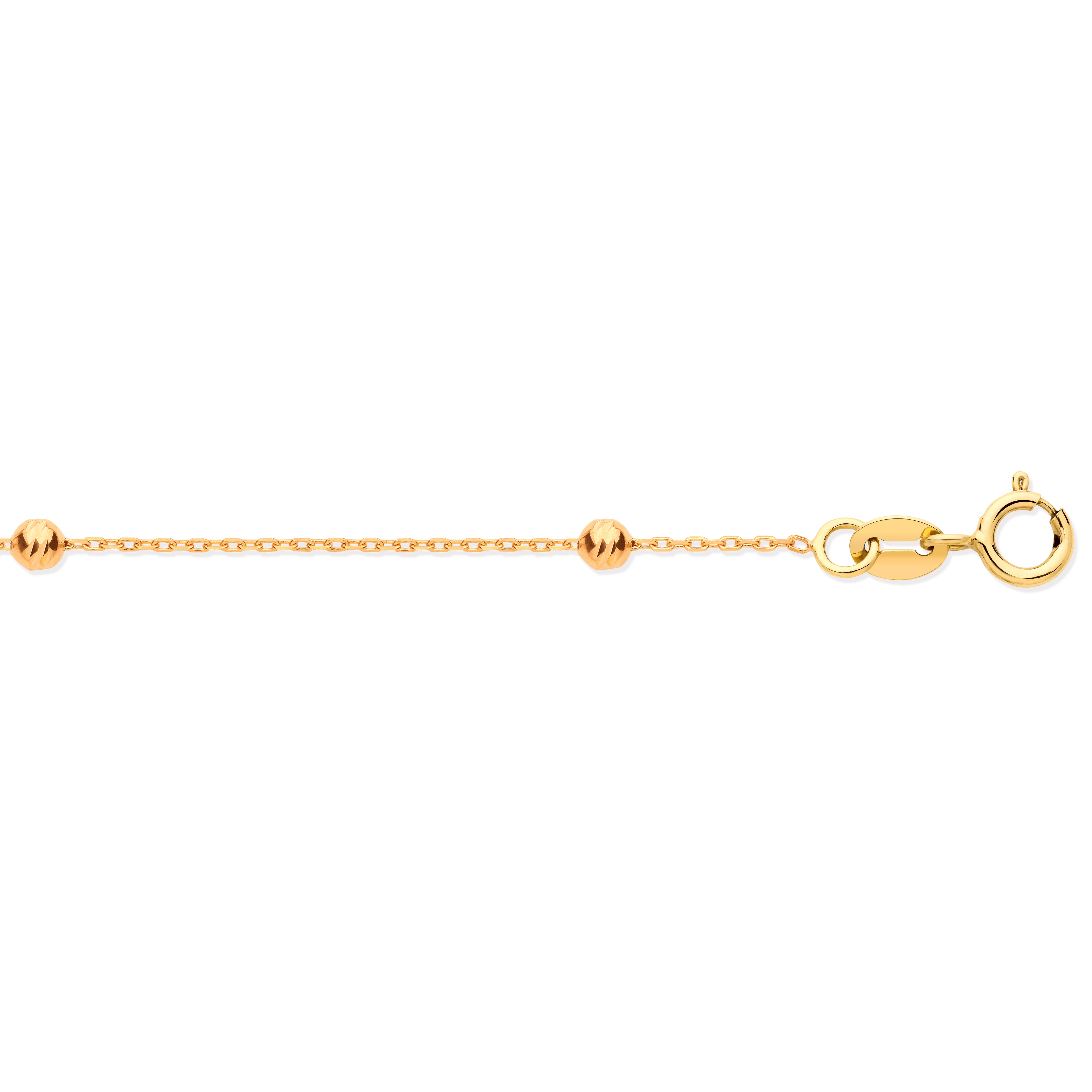 9ct Yellow Gold Cable and Bead Chain