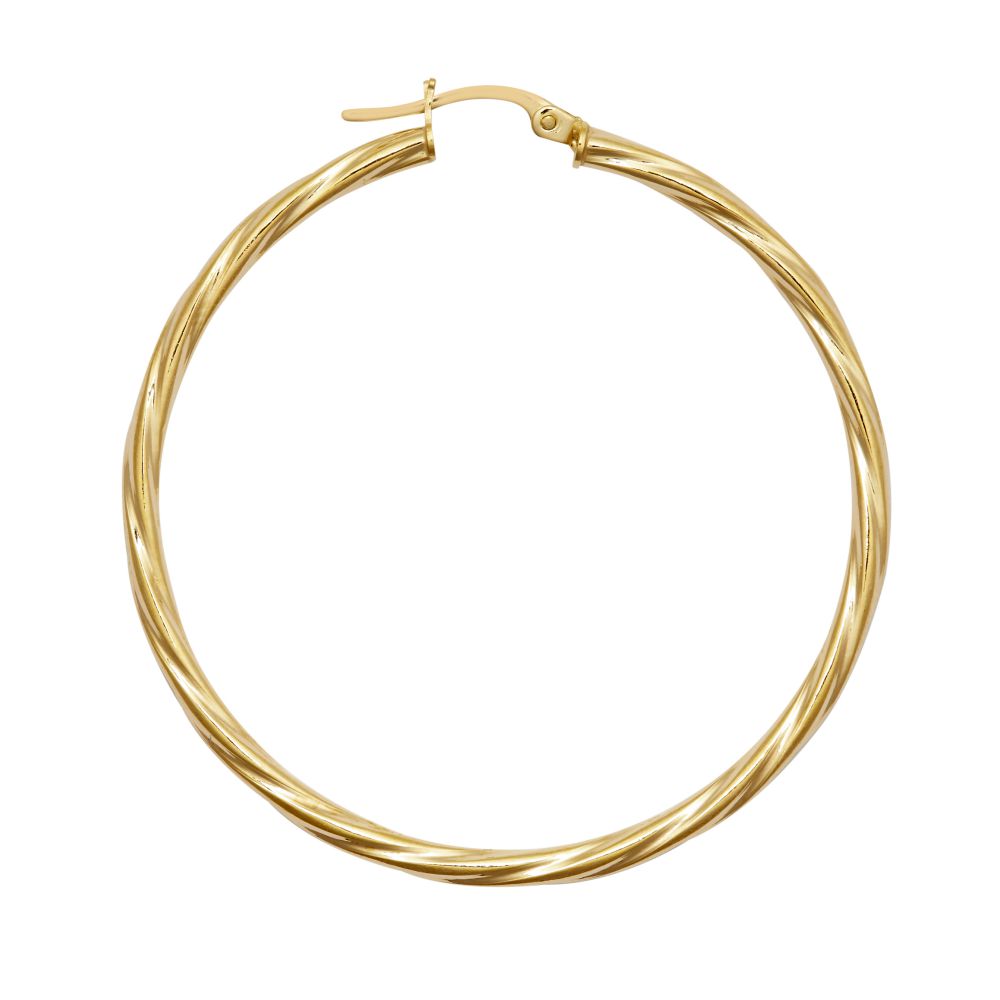 9ct Yellow Gold Twist Hoop Earrings