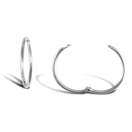 9ct White Gold Plain Hinged Sleepers
