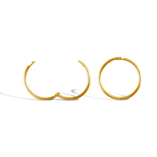 9ct Yellow Gold Plain Hinged Sleepers