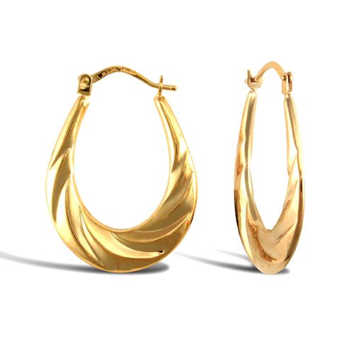 9ct Yellow Gold Creole Earrings
