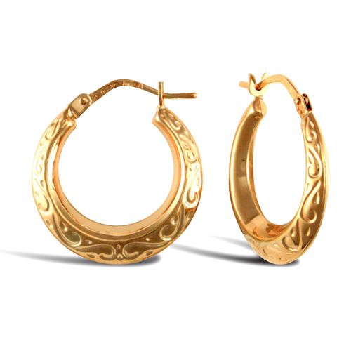 9ct Yellow Gold Creole Earrings
