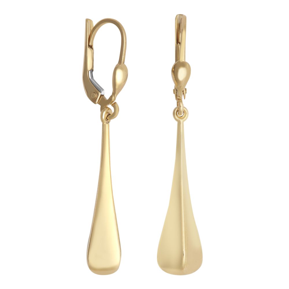 9ct Yellow Gold Bomber Blob Drop Earrings