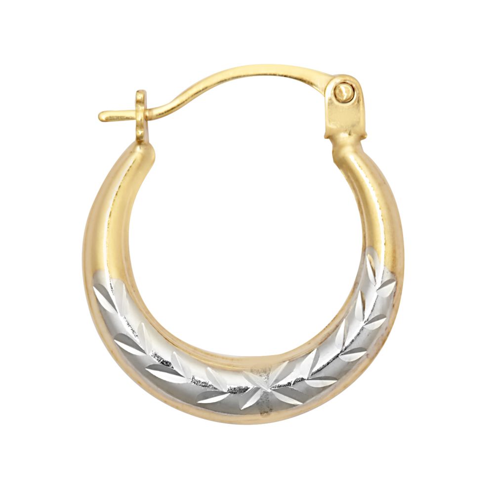 9ct Yellow & White Baby Creole Earring