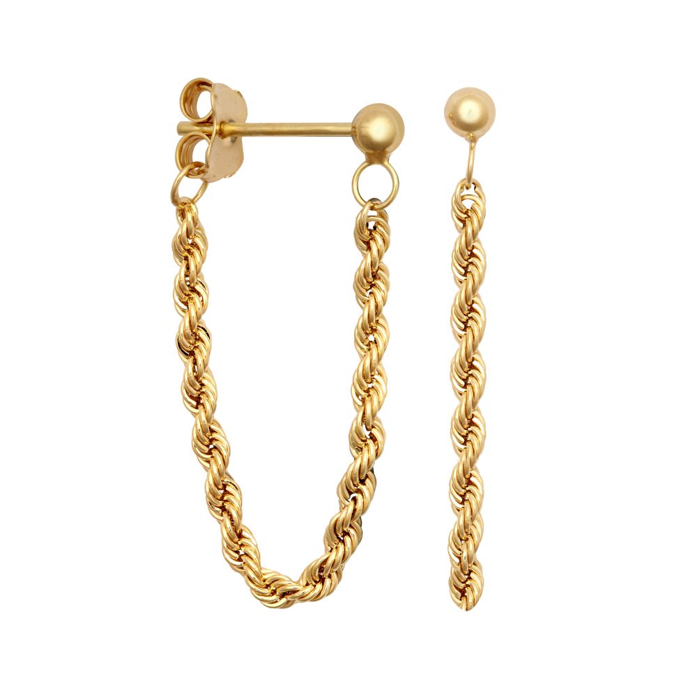 9ct Yellow Rope Earring